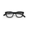 eyebobs Biff Unisex Premium Reading Glasses for Men and Women | Black front and temples with matte woodgrain finish - 00 | Non-Polarized Narrow Square Reader Glasses - 1.50 Magnification