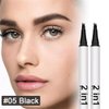 2PCS Waterproof 3D Eyebrow Pen, Dual-Ended Microblading Tattoo Pencil with 4 Fork Tip, Long-Lasting Eyebrow Tint for Natural-Looking Brows (2pcs-05 Black)