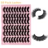 loladook Strip Lashes Bulk C Curl 30 Pairs Cat Eye Faux Mink Lashes Pack Wholesale 18mm Long 3D Volume Natural False Eyelashes Bulk