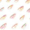 DANMANR Rainbow Press on Nails Nude False Nails Full Cover Acrylic Cloud Fake Medium Nails for Women and Girls 24PCS