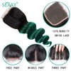 SEXAY 4X4 Green Lace Closure Body Wave Brazilian Virgin Human Hair Extensions Ombre Free Part Closure Pre Plucked With Baby Hair For Black Women 1B/Green Color(12 inch)