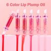 Tiejdhr 6 Colors Lip Plumper, Hydrating & Smooth Lip Wrinkles, Enhancing Plump Effect for Fuller Lips High Shine Lip Glaze Long Lasting Nourishing Lip Plumper for Women Girls (# 06)