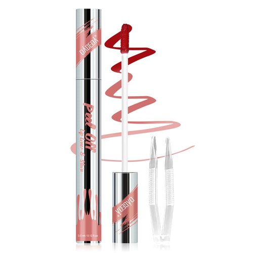 DAGEDA Peel Off Lip Liner Stain, Tattoo Lip Liner Peel Off Lip Stain with Tweezer, Transfer Proof, Waterproof, Long Lasting Lip Stain, Highly Pigmented Matte Finish Lip Tint Stain (Sweet)