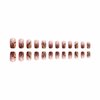 MISUD Short Square Press on Nails Spring Squoval Fake Nails Glossy Glue on Nails Summer Floral Cute Artificial Acrylic Nails Flower Stick on False Nails with Design 24 pcs