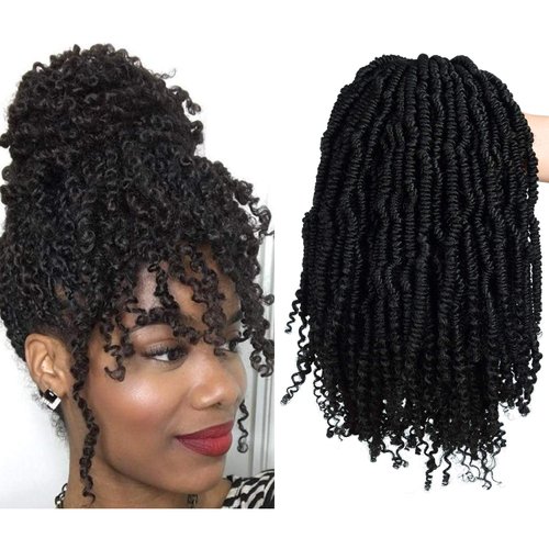 2 Packs Passion Spring Twists Synthetic Crochet Hair Extensions 12 inch 24 strands/pack Ombre Crochet Twist Braids Fiber Fluffy Curly Twist Braiding Hair Bulk (T1B/27#)