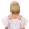 Edivd Kids Mixed Blonde Bob Wig Girls Short Blonde Bob Wig with Bangs Heat Resistant Synthetic Wig with Wig Cap