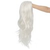 Tseses White Curly Long Wigs for Women Wavy Middle Part Natural Looking Heat Resistant Wigs Daily Use Halloween Party Hair(27.5 inch
