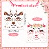 HOWAF 4 Sheets Deer Face Tattoos, Deer Full Face Temporary Tattoos Deer Face Decals for Adults Man or Women Birthday Makeup Decoration, Deer Animal Tattoos Halloween Deer Fake tattoos