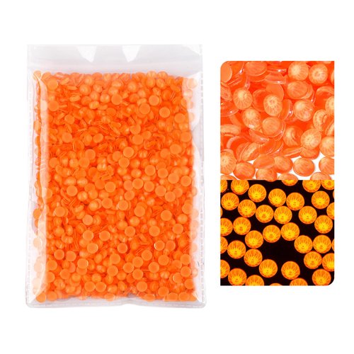 BLINGINBOX Flatback Rhinestones Round Gems, 1440pcs Neon Gems Non Hotfix Crystal Rhinestones,New Orange Neon,SS20.