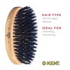 Kent MG2 Boar Bristle Hair Brush for Men, Military Brush with Natural Boar Bristles for Mens Grooming for Fine Hair, 360 Wave Brush Travel Hair Brush