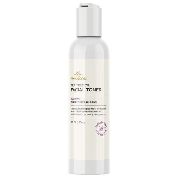 Swanson Tea Tree Oil Facial Toner with Witch Hazel 8 Ounce (237 ml) Liquid