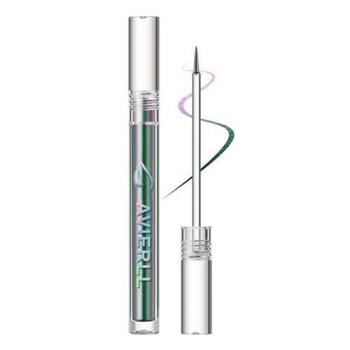 AVIERLL Chameleon Eyeliner 6-Colors Long Lasting Waterproof Very Fine Stick Brush Green Eyeliner Orchid Liquid Eyeshadow Halloween Makeup(Color_02# 1PCS)