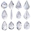 H&D Pack of 12 Clear Crystal Chandelier Lamp Lighting Drops Pendants Balls Prisms Hanging Glass Prisms Parts Suncatcher Home/House Decor