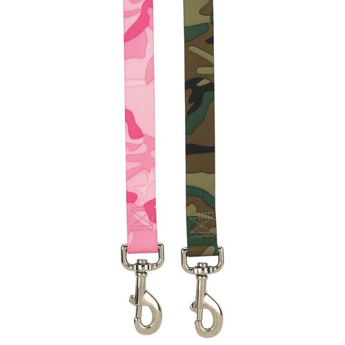 Guardian Gear Nylon Camo Dog Leash, 6-Feet x 1-Inch Lead, Pink