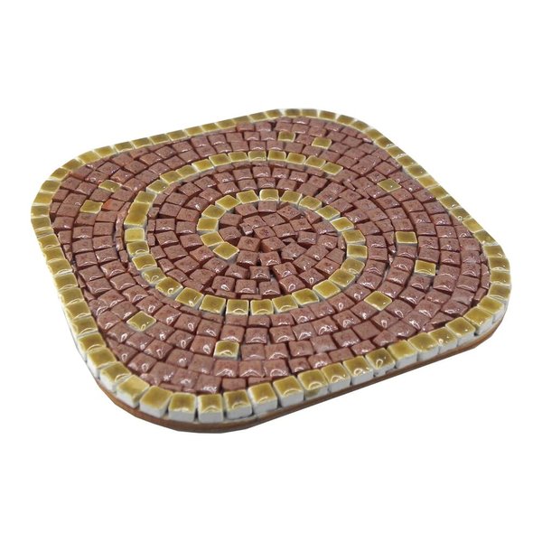 Make Your Own Coasters Mosaic Craft Kit for All Skill Levels 2 Pieces Buttercup Yellow 10 cm