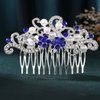 Latious Silver Bride Wedding Hair Comb Rhinestones Bridal Hair Accessories Pearl Hair Piece Decorative Hair Clip for Women and Girls (Blue)