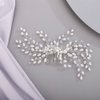 BERYUAN Bridal Hair Comb for Bride Bridesmaid Pearls Beads Hair Comb SILVER
