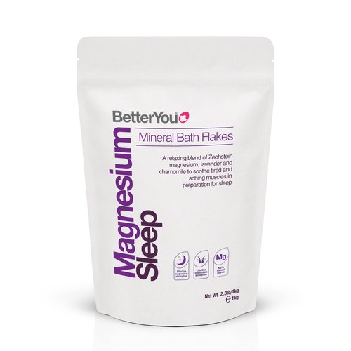 BetterYou Magnesium Sleep Mineral Bath Flakes - Mineral Bath Salts for Muscle Relaxation - Soothing Sore Muscle Soak - Natural Vegan Formula - 2.3 lb
