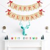 VILIFEVER Happy Holidays Banner Burlap, Christmas Decorations for Home Office, Christmas Banner for Fireplace Mantel Indoor Outdoor Decor, Christmas Holiday Sign Xmas Party Supplies