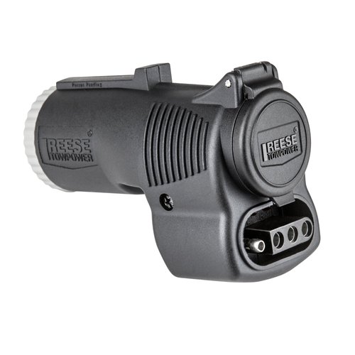 Reese Towpower 85350 Adapter with LED Circuit Tester (7-Way Blade to 6-Pin or 4-Way Flat), Regular