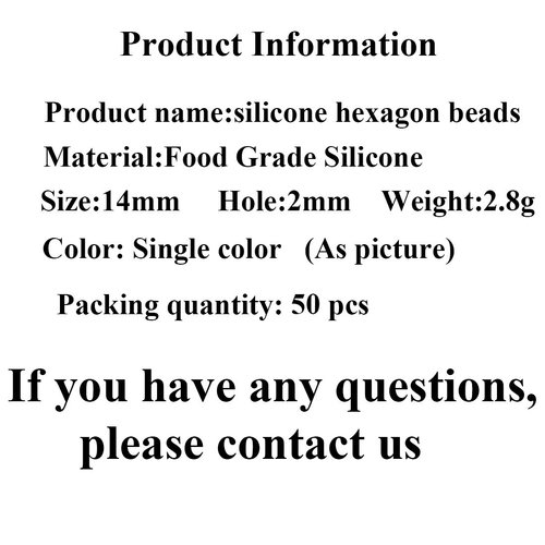 50pcs Classic Purple Color 14mm Silicone Hexagon Pearl Beads Silicone Geometry Spacer Beads for DIY Beading Mom Jewelry Necklace Making