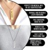 Medical Alert Necklace personalized for men & women, Custom Stainless Steel Engraved ID emergency awareness prescription unisex jewelry for diabetes, allergy, epilepsy & conditions (Vertical Bar)