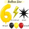 Red Black Yellow Number 6 Balloon Kit for Kids Party, 6 Balloon Cartoon Birthday Party Decorations, 6 Balloon Number for Kids Cartoon Birthday Party Decorations Supplies