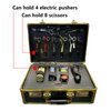 FLYHERO Barber Carrying Case Barber Case, Stylist Tool Box rofessional Salon Hair Cutting Grooming Kit Storage Organizer for Clippers, Scissors, Barber Supplies (Gold)