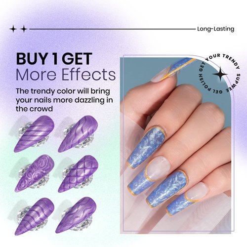 SUPWEE Pearl Gel Nail Polish - 12 Colors Shell Thread Drawing Gel Polish Shimmer Mermaid Nail Gel Polish for Nail Art Design Salon Home DIY Manicure