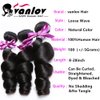 10A Brazilian Human Hair Loose Wave 3 Bundles 100% Unprocessed Virgin Hair (12 14 16) Loose Wave Bundles Human Hair Extensions Double Weft for Black Women Natural Color