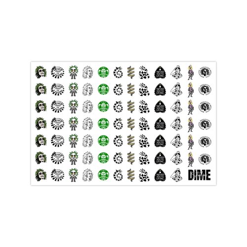 DXH NAIL Beetle Juice Horror Halloween Nail Decals Water Transfer Nail Sticker Horror Movie Manicure Accessories Nail Supplies