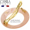 Camila Paris CP3258 French Hair Barrette Clip for Girls, Round Handmade Pink, Strong Hold Grip Hair Clips for Women, No Slip and Durable Styling Girls Hair Accessories, Made in France