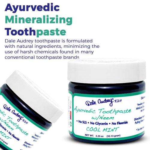 Dale Audrey Ayurvedic Mineralizing Toothpaste for Sensitive Teeth| Organic Refreshing Mint Flavor Teeth Whitening and Fresh Breath | Natural Toothpaste for Gums and Bad Breath(3.25 Oz)