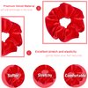 IVARYSS Red Scrunchies, Premium Velvet Soft Hair Scrunchy, Solid Colors Thick Elastic Bands, Hair Accessories for Women and Girls, 12 Pack