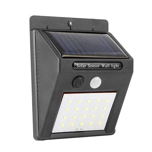Solar Light 20 LEDs Outdoor PIR Motion Sensor Lights IP65 Waterproof 120 Sensing Wide Angle Lighting for Garage Front Door Garden Pathway