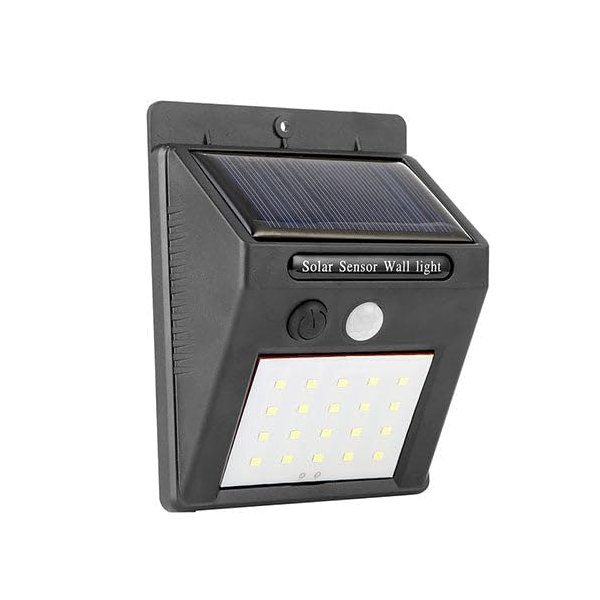 Solar Light 20 LEDs Outdoor PIR Motion Sensor Lights IP65 Waterproof 120 Sensing Wide Angle Lighting for Garage Front Door Garden Pathway