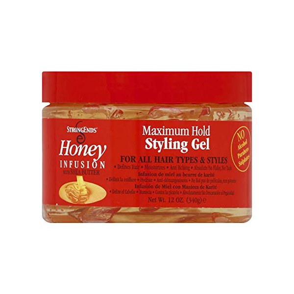 Biocare Labs StrongEnds Honey Infusion Maximum Hold Styling Gel For All Hair Types & Styles, 12 Oz.