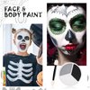 Halloween Makeup, Face Painting Kit, Black White Gray Face Paint + Sponge + Brush, Washable Formula Cream Clown Face Paint, for Clown Joker Demon Devil Vampire Halloween Makeup, Cosplay