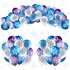 Suilung 50 Counts Winter Snowflake Balloons 12 Inch Balloon Garland Wonderland Latex White Blue Purple Balloons for Christmas Holiday Wedding Baby Shower Party Decoration Home Supplies