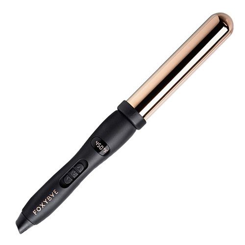 FoxyBae Wanderlux 32mm Curling Wand - Professional Rose Gold Titanium Hair Curling Iron with Temperature Control - Auto Shut Off & LCD Display