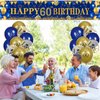 60th Birthday Decorations for Men Women Navy Blue and Gold 60th Birthday Yard Banner and 18 PCS 60th Birthday Balloons Birthday Party Supplies for Anniversary Birthday Party Indoor Outdoor Yard Decor