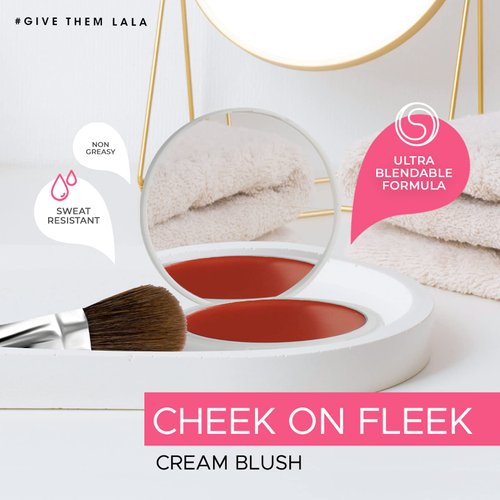 Soft Coral Cream Blush, ‘Brand New’ By Give Them Lala- Ultra-Blendable Cream Blush For Cheeks- Natural Creamy Makeup Blush- Cruelty-Free Pigmented Cheek Tint- Water & Sweat Resistant, 0.26oz
