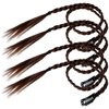4pcs Braided Hair Extensions Clip in Braid Hair Extensions Braids Braided Hair Piece for Women Daily Wear Hair Accessories Afro Braid Ponytail Approx