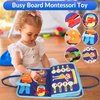 rosgel Busy Board Montessori Toys for 3+ Year Old,9 in 1 Busy Board for Toddlers, Sensory Board Activities Learning Travel Toys for Plane Car, Birthday Gifts for Kids Boys Girls (Blue Planet)