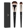 KINGMAS 2Pcs Foundation Makeup Brush, Premium Under Eye Nose Contour Brush, Flat Tongue-Shape Concealer Makeup Brush for Liquid Cream Foundation Powder Buffing Blending