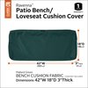 Classic Accessories Ravenna Water-Resistant 42 x 18 x 3 Inch Outdoor Bench/Settee Cushion Slip Cover, Patio Furniture Swing Cushion Cover, Mallard Green, Patio Furniture Cushion Covers