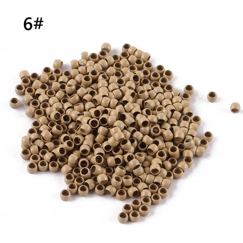 1000Pcs Nano Ring Beads Micro Links Rings Hair Extensions Beads Nano Copper Rings Salon Tools Accessories for Nano Tip Hair Extension 7 colors Available (#6)