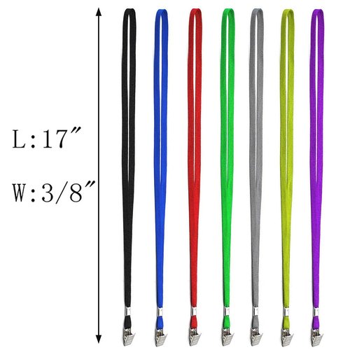 Bird Fiy Black Lanyards 100 Pack Bulk Badge Lanyards with Clip Neck Flat Lanyard with Badge Lanyard Bulldog Clip