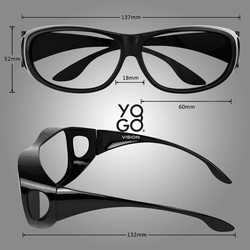 Yogo Vision Fitover Blue Light Blocking Glasses Computer Fit over Eyewear Wear Over Eyeglasses and Readers For Men Women