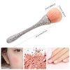 SILPECWEE 1pc Nail Brush for Cleaning Fingernails Inlaid Clear Crystal Nail Art Brush Acrylic Cleaner Remover Brush Nail Dust Brush for Makeup Dip Powder Blush